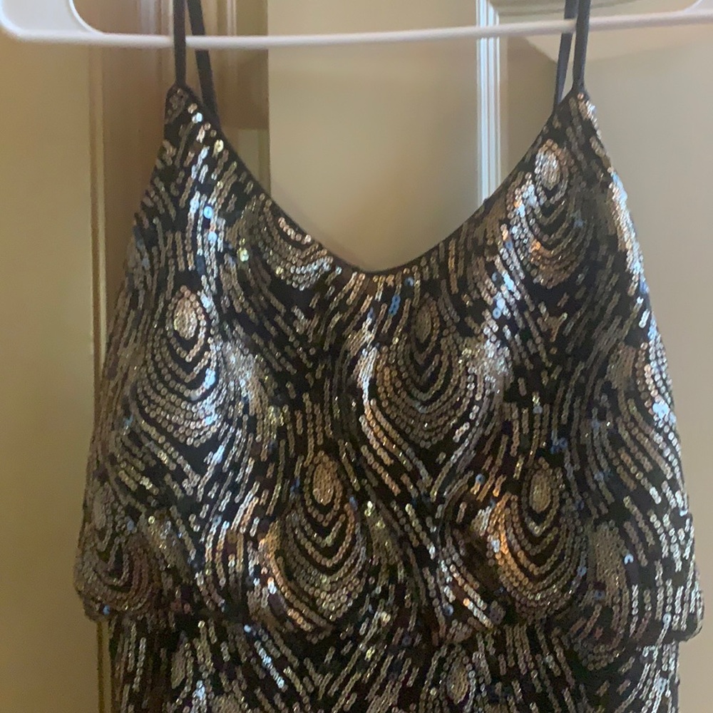 Black and gold formal dress